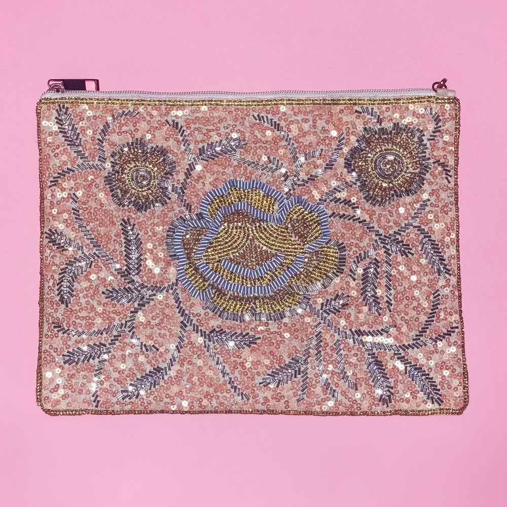 Beaded pink crossbody